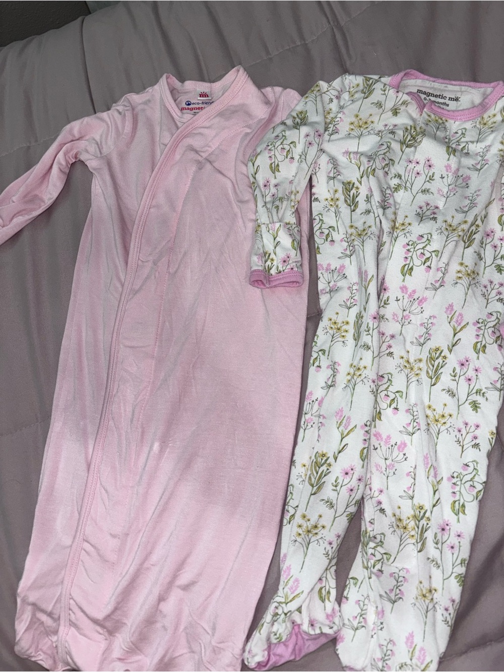 magnetic me Pink Floral & Solid Sleepwear Set for Kids